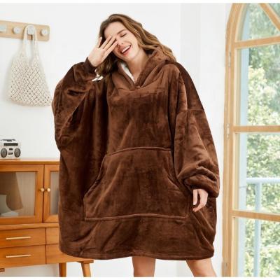 China Oversized Wearable Sherpa Sweatshirt Blanket Wearable Hoodie for sale