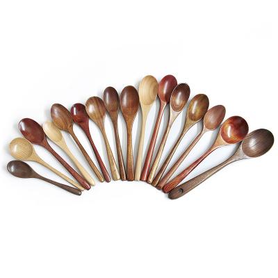 China Kitchen Mixing Spoon Tea Accessories Utensil Coffee Spoon Sustainable Home Wooden Bamboo Handle Scoop Long for sale