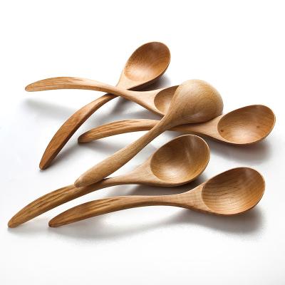 China Viable Factory Wholesale High Quality Reusable Natural Wooden Soup Spoon for sale