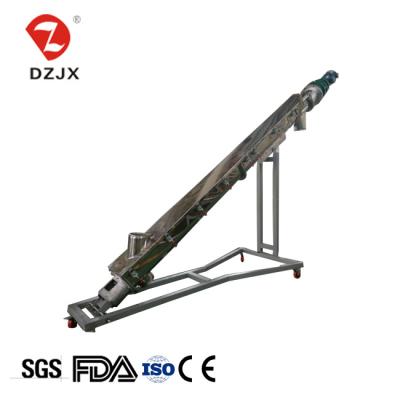 China Sawdust Fire Resistant Fire Resistant Auger Inclined Screw Feeder Conveyor Machine With Hopper for sale