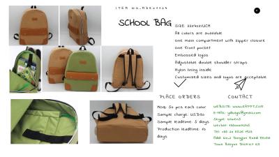 China ECO-Friendly washable kraft paper school bag en venta