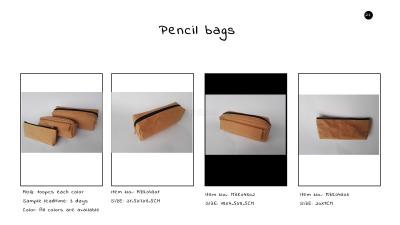 Китай ECO-Friendly washable kraft paper pencil bag, stationery bag, pencil case, drawing bag, tool bag продается