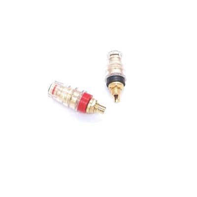 China audio & Crystal Binding 8mm Gold Banana Plug Video Connector Socket Post For Amplifier Speaker Terminal Jack Connector for sale