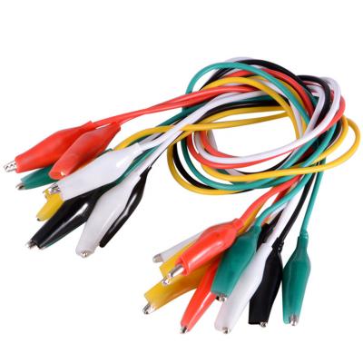 China Factory Direct Sales 10pcs /set Middle 35mm Clip Copper Double Ended Cable 5 Colors 50CM Length Color Wires Test Leads for sale