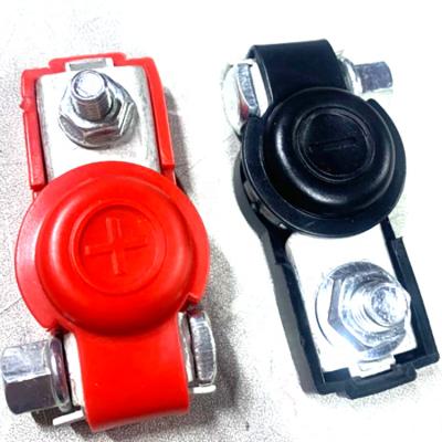 China Wire Connecting 2Pcs 12V Quick Release Battery Clamp Terminal Connector To Cover Positive &Negative for sale