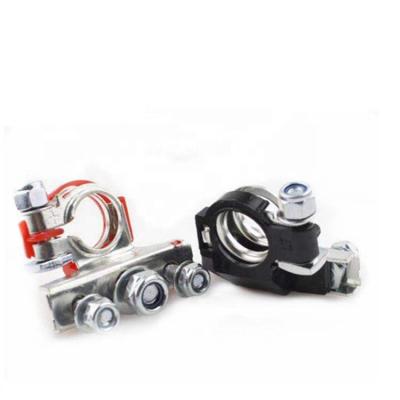 China Wire Connecting 2pcs Car Battery Terminals Connectors Holds 3way Fit For 12 Battery Volt Positive Or Negative Flats for sale