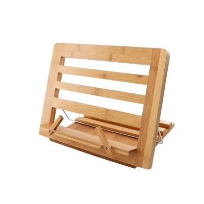 China Environmental Friendly Foldable Shelf Portable Laptop Book Stand Bamboo Stand with 3 Adjustable Sizes for sale