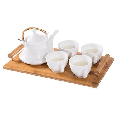 China Eco-friendly custom handmade bamboo tea tray with handles for sale