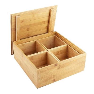 China Viable Handmade Gifts Stash Bamboo Wooden Box with 4 Different Sundries Boxes for sale