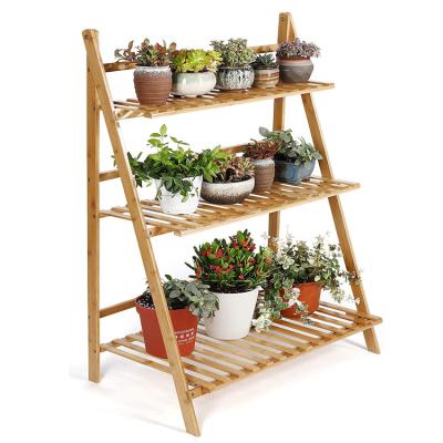 China Eco - Friendly Outdoor 3 Tier Plant Pot Rack Flower Display Rack for sale