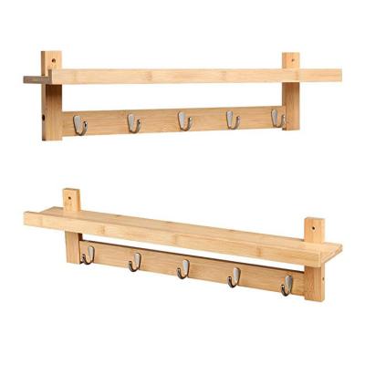 China Sustainable Bamboo Hanger Hangs Wall Mounted Coat Rack for sale