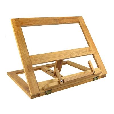 China Environmental Friendly Portable Wooden Tablet Stand Adjustable Bamboo Book Stand For Reading for sale