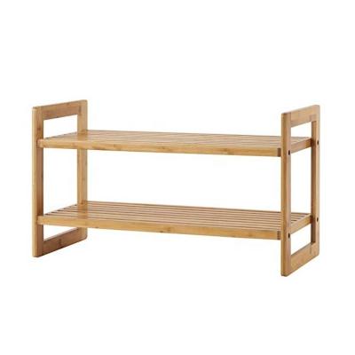 China Eco-friendly Solid Wood Bamboo Foldable Shelf Entryway Shoe Rack Storage For Home for sale