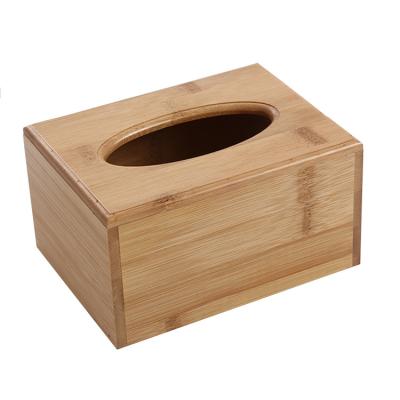 China Sustainable Traditional Wooden Car Tissue Paper Box Bamboo Holder for sale