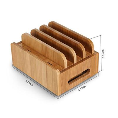 China Durable Desktop Organizer Bamboo Cell Phone Holder For Office for sale