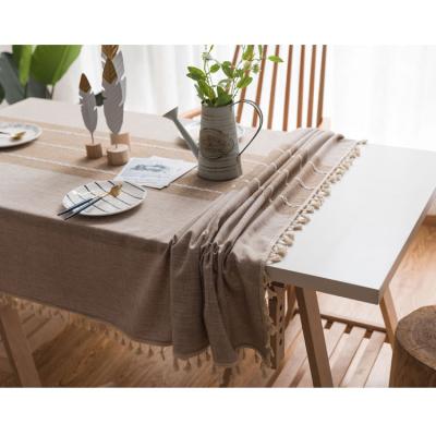 China Wedding Hotel Decortion Tablecloths Polyester Decorative Modern Dining Table Cover With Embroidered For Home for sale