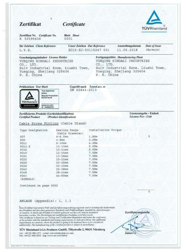 TUV mark - XINDALI INDUSTRIES CO., LTD.