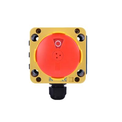 China PC XDL95-JB181P 22mm Plastic Mushroom Emergency Stop Push Button Red Switch Box for sale