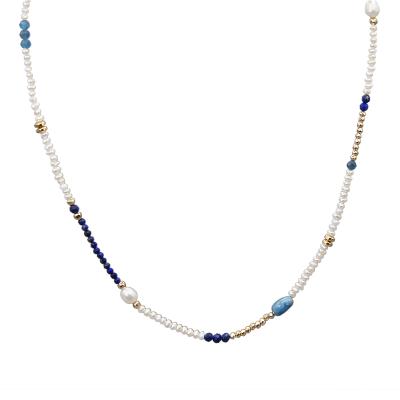 China Fashion CLASSIC Natural Stone Delicacy Colorful Freshwater Boho Pearl Beads Necklace for sale