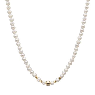 China Fashion Jewelry CLASSIC Adjustable Single Gold Pearls Real Cultured Pearl Necklace Set for sale