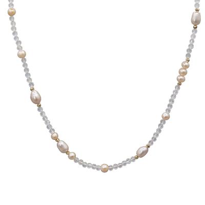 China FASHIONABLE Topaz Pink Rice Fresh Water Multi Color Natural Pearl Stone Strand Beaded Choker Necklace for sale