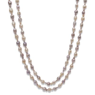 China Plus Size CLASSIC Long Mix Beaded Pearl Fashion Baroque Freshwater Pearl Necklace For Women for sale