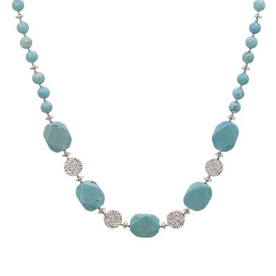 China CLASSIC Tasty Turquoise Valentines Day Choker Howlite Bead Stone Necklace for sale