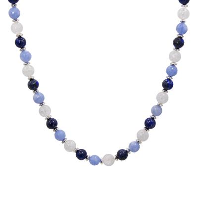 China CLASSIC fashion multi blue quartz stone beaded jewelry lapis lazuli choker necklace for sale