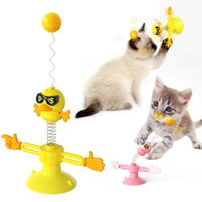 China Amazon Viable Explosive Models Cat Stick Cat Toy Ball Funny Spring Cat Turntable for sale