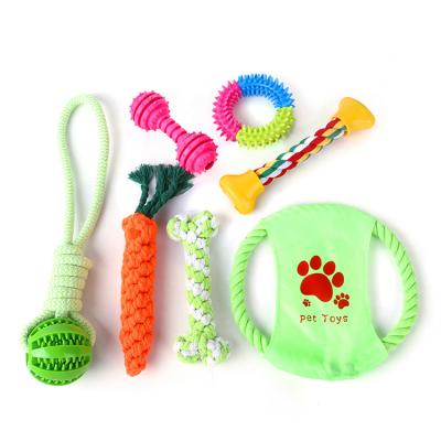 China Amazon Best Seller Pet Toy Set Molar Bite-Resistant Dog Sustainable Toy 7 Packs for sale