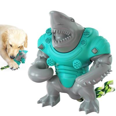 China Amazon Stocked Best Selling Eco-Friendly Toy Dog Chew Pet Training Treat Tpr TPR Superhero Shark Eco-Friendly Interactive Toys for sale