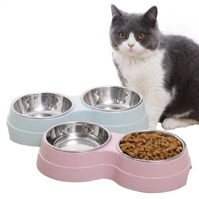 China Amazon Best Seller Automatic Two-in-One Water and Food Double Pet Bowls for Dogs and Cats for sale