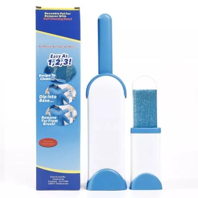 China Amazon Best Seller Stocked Dog Fur Remover Brush Pet Hair Remover Grooming Tool for sale