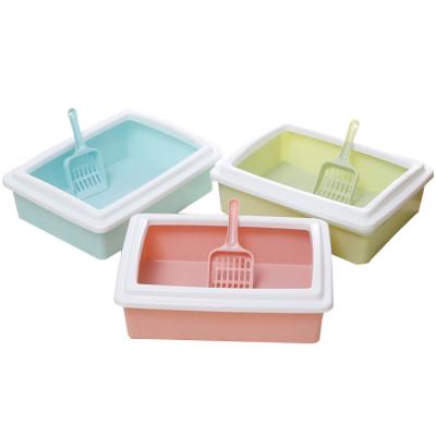 China Amazon Stocked Best Seller Plastic Cat Litter Box With Scoop for sale