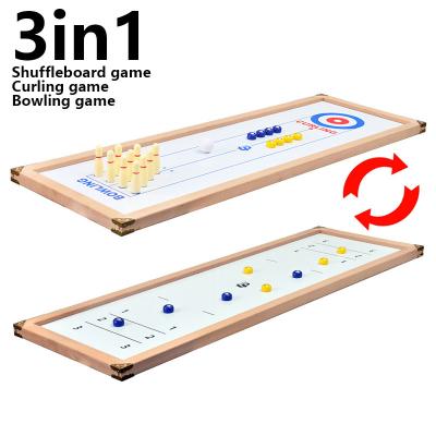 China 3 in 1 Boarding and Rolling Set of Tabletop Wooden Shuffleboard DM-IG-002 for sale