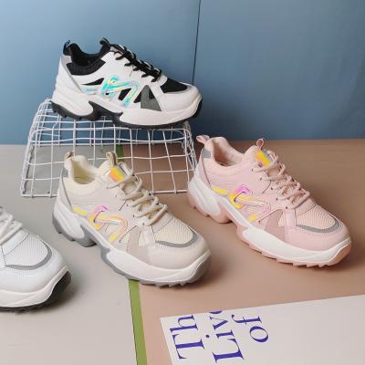 China Fashion Trend Wholesale Lace Up Anti-Slippery Women Shoes Sneakers Sports Shoes Sports Fashion Sneakers for sale