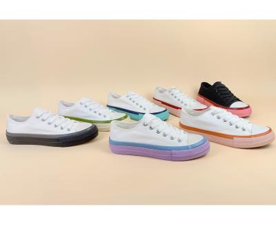 China Wholesale Light Weight Plain Classic White Colors Running Casual Walking Athletic Shoes Women Canvas Shoes for sale