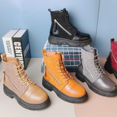 China Fashion Breathable European Fashionable Waist Growing Winter Keep Warm Short Women's Lace-Up Boots for sale