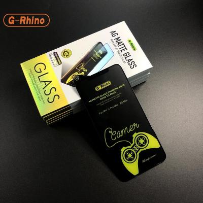 China Anti-Fingerprint G - RHINO NO Fingerpring Matte Full Cover Glossy Super Smooth For iPhone 6S 7 8 plus XR XS Max Game Player Screen Protector for sale