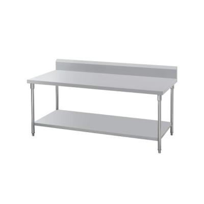 China Hotel/restaurant serving Yantai Tongli stainless steel double-layer workbench work table stainless steel table with adjustable undershelf for sale