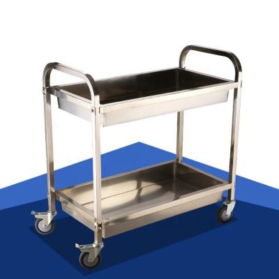 China Stainless Steel Movable Commercial Kitchen Mobile Food Dining Hand Cart Cart for sale