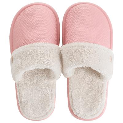 China Waterproof Couples Warm Cotton Slippers Wholesale Household Waterproof Non-slip Slippers Removable Winter for sale