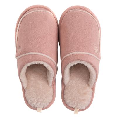 China Winter Fur Breathable Women Couple Plush Slipper Solid Color Indoor Soft Warm Anti-Skid Slippers for sale