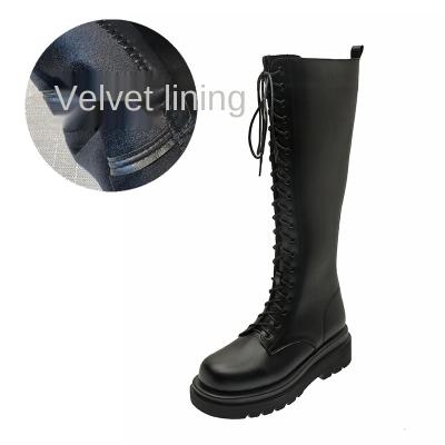 China Fashion Disposable Women's Boots With Zipper Black Boots Large-walled High Boots for sale