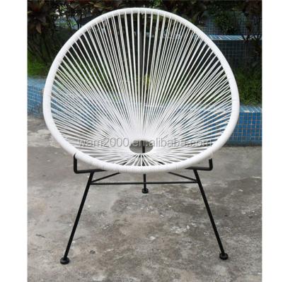 China Industrial Wholesale Custom Outdoor Restaurant Garden Steel Frame Chair Rattan Acapulco Lounge Chair for sale