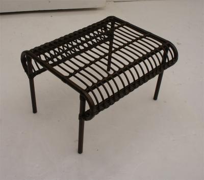 China Rattan Furniture Industrial Black Metal Footrest Comfortable And Practical Outdoor Home Stool for sale