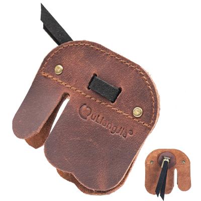 China High Quality Cow Leather Ouliangjia Archery Finger Tab Finger Productor For Shooting for sale