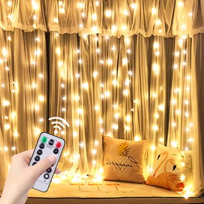 China LED Curtain Light 300leds Curtain String Light with 8 Modes Twinkle String Light Wedding Party Garden Decoration Fairy Light for sale