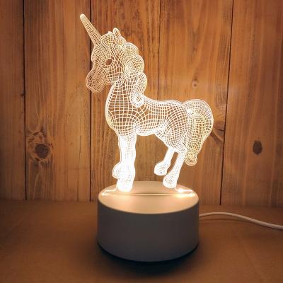 China Modern Unicorn 3d Led Night Light Lamp Smart Led Night Light for sale