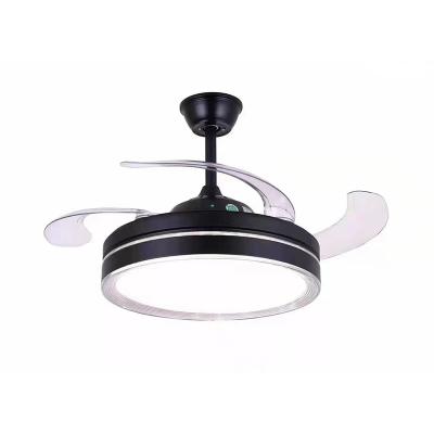 China 230v Traditional Led Ceiling Lamps Ceiling Fan Lights LED With Retractable Acrylic 4 Blades Ceiling Light Fan Lighting Groups for sale